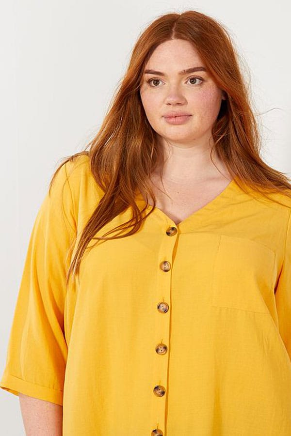 Blouse jaune grande taille