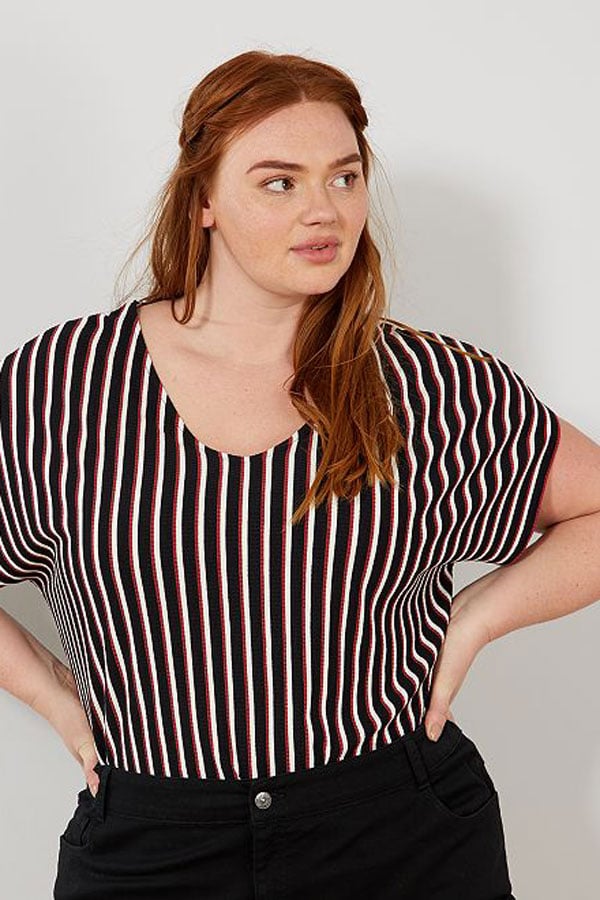 Mode grande taille : blouse à rayures